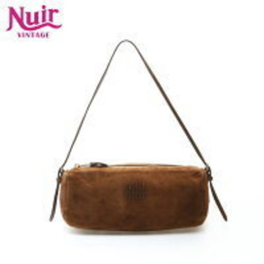 Miu Miu Suede Clutch Bag Shoulder Brown